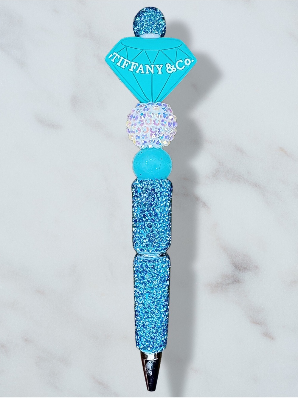 Fashion Tiffany & Co Diamond Blue & White Rhinestone Twist Pen